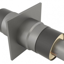 Неподвижная опора (ГОСТ 8732-78/8731-74, Мст.09г2с) 219х6,0-1(315)/460х25-ППУ-ПЭ (L=2000 мм) с ОДК